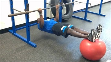 Stability Ball Inverted Row