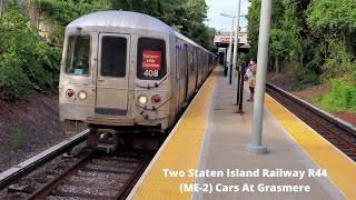 A Southbound Express Train To Tottenville And A Northbound Local Train To St. George At Grasmere.