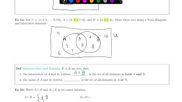 2.2.1 Venn Diagrams, Intersection, and Union || Discrete Math