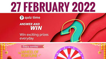 Amazon Quiz Answers Today | Wheel Of Fortune | 27 January 2022