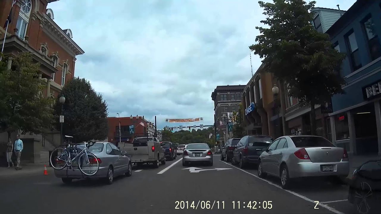 Court Street, Athens, OH Ohio University Dash Camera View
