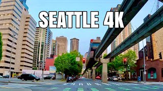 Civil Twilight Downtown Seattle 4K Drive || Seattle, Washington, USA || 4K 60fps 16-34mm