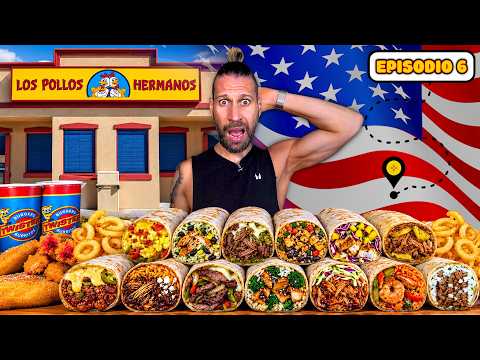 ALL YOU CAN EAT BURRITOS at LOS POLLOS HERMANOS (The BREAKING BAD Fast Food Restaurant) | USA TOU...
