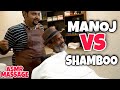 Manoj master taking head massage and cracking therapy from indian barber shamboo asmr