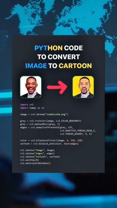 Real image convert into cartoon by python #webdesign #python - YouTube
