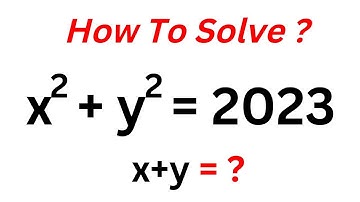 A Nice Math Olympiad Problem x^2+y^2=2023 | Quick Trick!!!