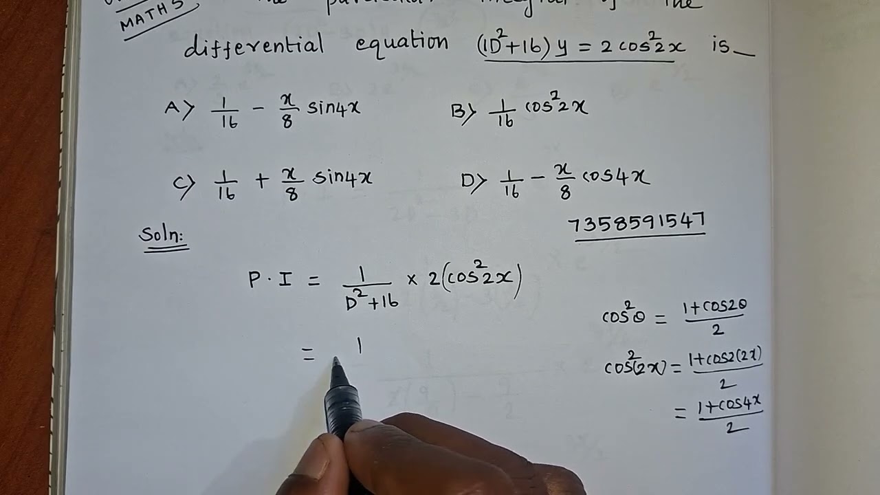 UG TRB MATHS DIFFERENTIAL EQUATIONS 