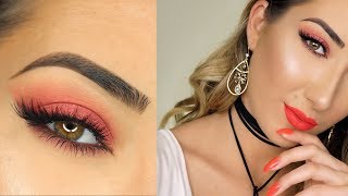 Peach/Coral Monochromatic Makeup Tutorial