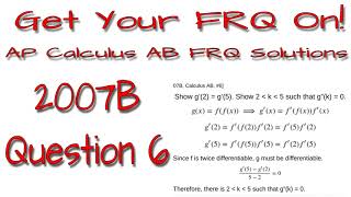 AP Calculus AB - 2007B: #6