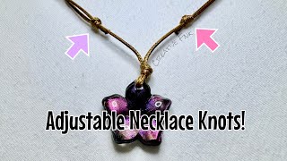 How To Tie Adjustable Sliding Knots For A Necklace Cord Simple Pendant Knots