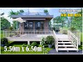 Small House Design with Wooden | 5.50m x 6.50m with Roof Deck