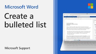 How To Create A Bulleted Or Numbered List In Word | Microsoft