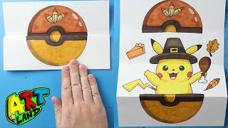 How to Draw a Thanksgiving Pikachu Surprise Fold 🦃