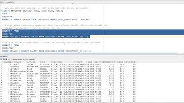Oracle Database 12c SQL Certified Associate 1Z0-071 : Single row Subqueries