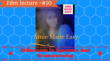Fundamental Of Design & manufacturing Amie Lecture-Differences between synectics & brainstorming
