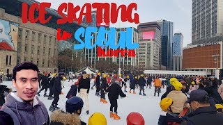 ICE SKATING IN SEOUL | Open Skating Park at Seoul Plaza