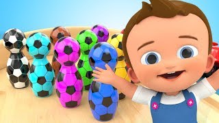 Little Baby Play Bowling Game Soccer Pins Toys 3D - Learn Colors for Children Kids Educational screenshot 5