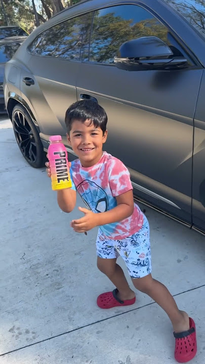 Dad chases son to steal his prime drink but son does this #shorts