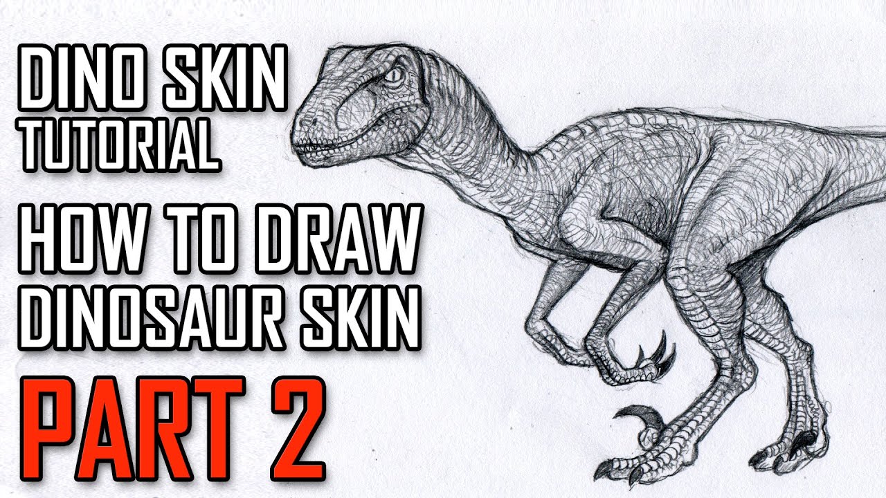 How To Draw Velociraptor Skin - Drawing Dinosaur Skin Part 2 - YouTube