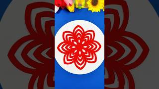 Folding paper to create a beautiful New Year window flower. 🌺 #diy #ytshorts #art #yt #shorts