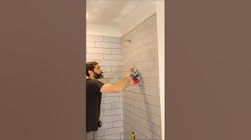 How to Grout Shower Walls - #shorts #homerepairtutor