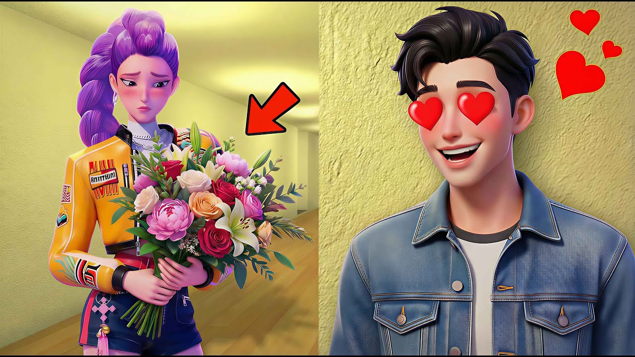 Руми и Джину влюбляются друг в друга из аниме «Охотники за к-попом» в Garry’s Mod