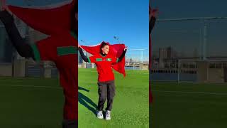 Enisa with Moroccan Flag 🇲🇦 singing World Cup Song OLÈ ⚽️🎶