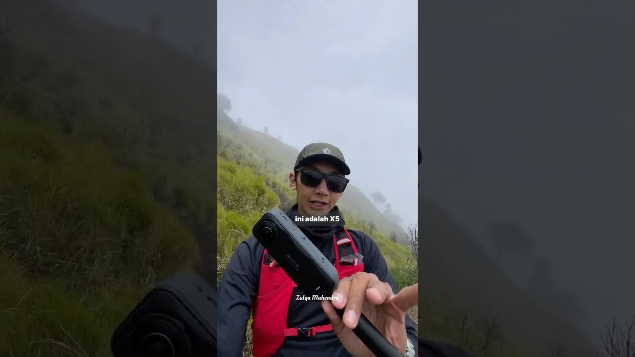 MENDAKI GUNUNG PAKAI KAMERA INSTA360 X5 