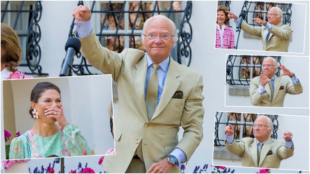 Superfunny video - King Carl Gustaf do a funna dance with Crown Princess family