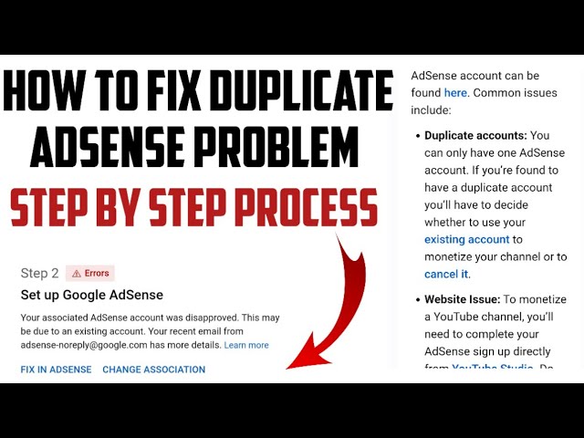 Outline Video Duplicate Adsense Account Problem | Step 2 Error Setup Google Adsense