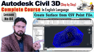 How to create Surface |Surface from CSV Point | How to make Surface in Civil 3d in English| Lec No 4