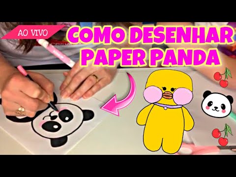 Live - COMO DESENHAR UM PAPER PANDA E ROUPAS PARA PAPER DUCK | Pato de papel famoso do TikTok