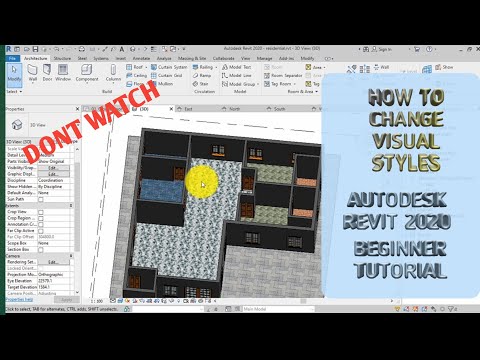 Autodesk Revit 2020 Tutorial; 13. How to Change Visual Styles