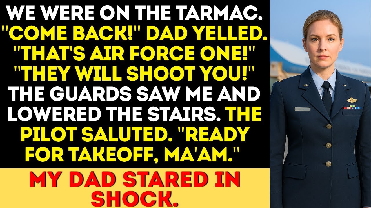 “That’s Air Force One!They’ll Shoot You!”Dad Yelled on the Tarmac—Then The Pilot Lowered The Stairs…