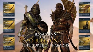 AC ORIGINS ALL OUTFITS, WEAPONS, MOUNT LOCATIONS GUIDE (THE CURSE OF THE PHARAOHS DLC)