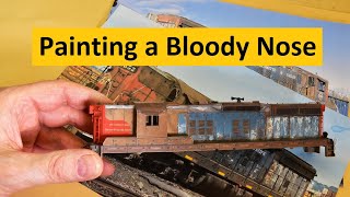 Painting a Bloody Nose on X-SP SD9 Willamette & Pacific | Locomotive Weathering # 4 | Boomer Diorama