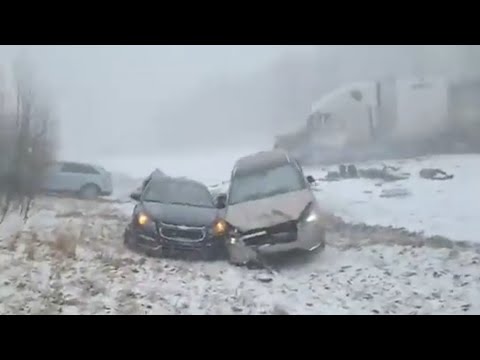 Raw video: Deadly 50-car pileup on I-81 in Pennsylvania