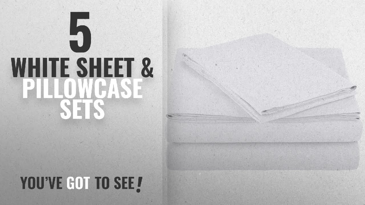 Top 10 White Sheet & Pillowcase Sets [2018]: AmazonBasics Microfiber Sheet Set - Twin, Bright White