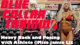 BLUE COLLAR TRAINING... Light Back & posing with Athlete @Miss Jamie Liz