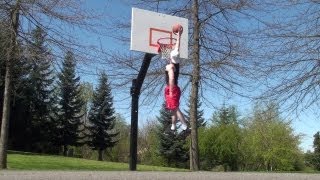 6'1 (186cm) White Guy Dunk Session 2! Vertical Jump Training!