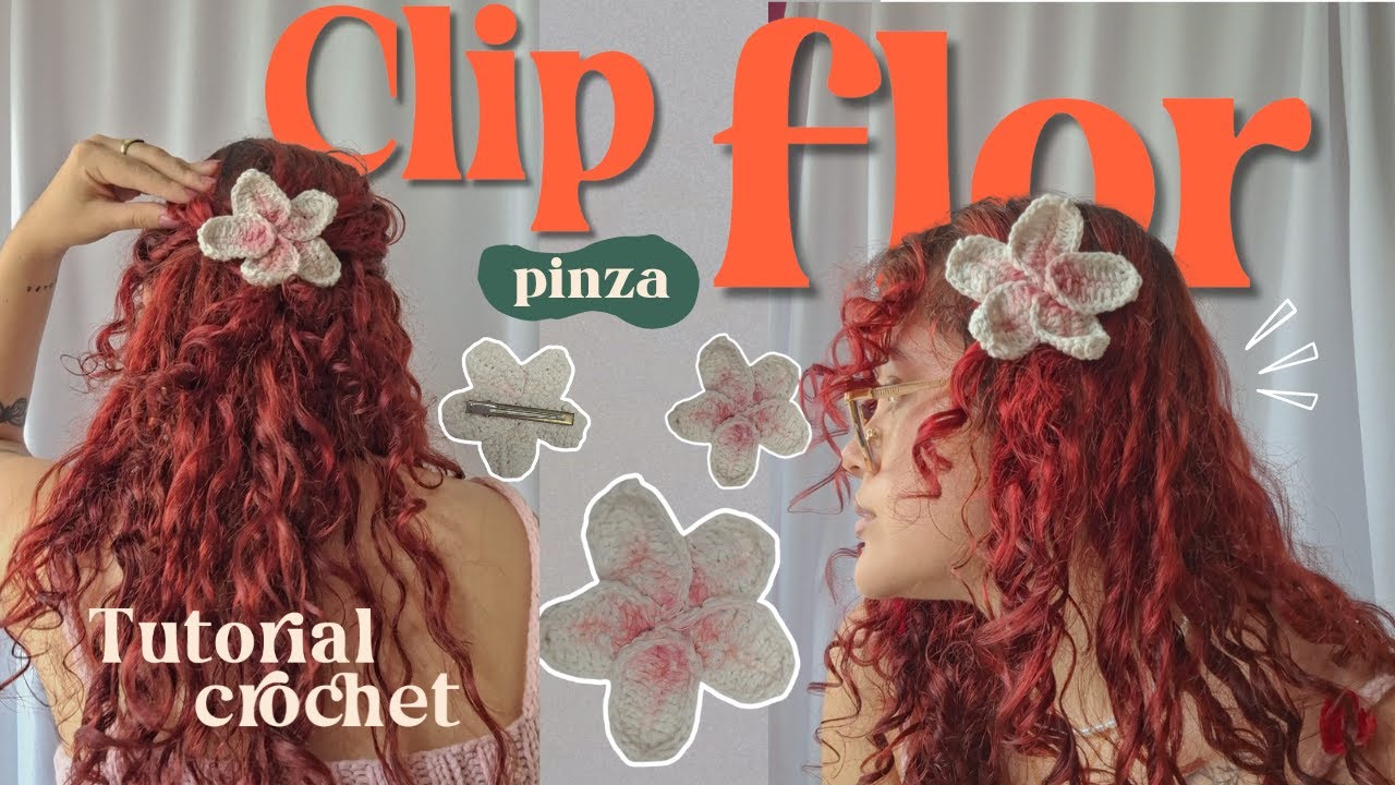 🌺TUTORIAL FLOR clip/Pinza a CROCHET paso a paso | Accesorio a crochet