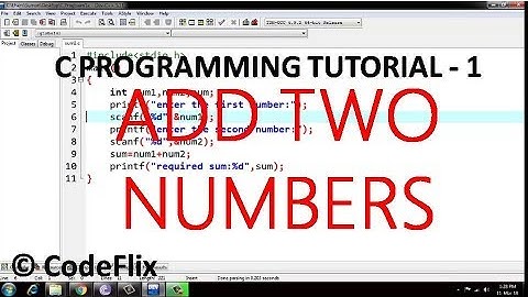 C Programming Tutorial-1-How To Add Two Numbers