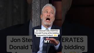 Jon Stewart UNLOADS On Trump In Emotional Colbert Farewell 😳🔥 #JonStewart #Trump #Politics