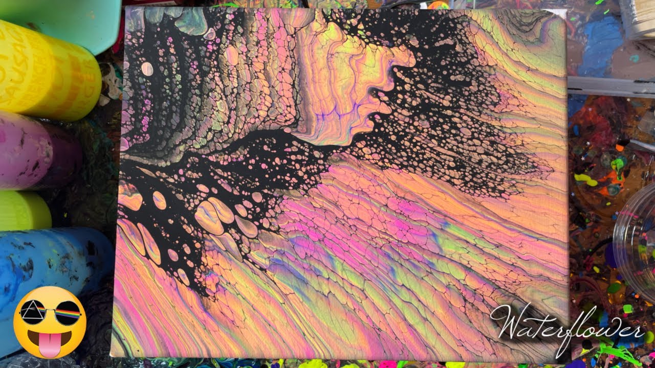 5 Color Dirty Pour Technique (No Floetrol, Water, Or Mixing Medium) Fluid Art | Acrylic Pour