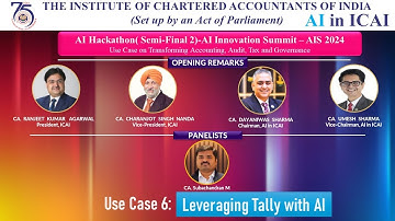 {ARCHIVED} Hackathon Semi Final 2 (S1) – Use Case 6 | Leveraging Tally with AI | CA. Subachandran M