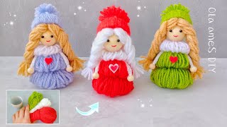 🎄 DIY Amazing Christmas Dolls ❤️️ Super Easy Craft Ideas with Wool ⭐ Beautiful Christmas Decor Ideas