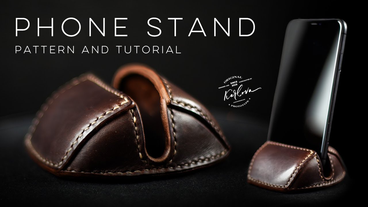 Make a Compact Leather Phone or Tablet Stand. Leatherwork Pattern and Tutorial