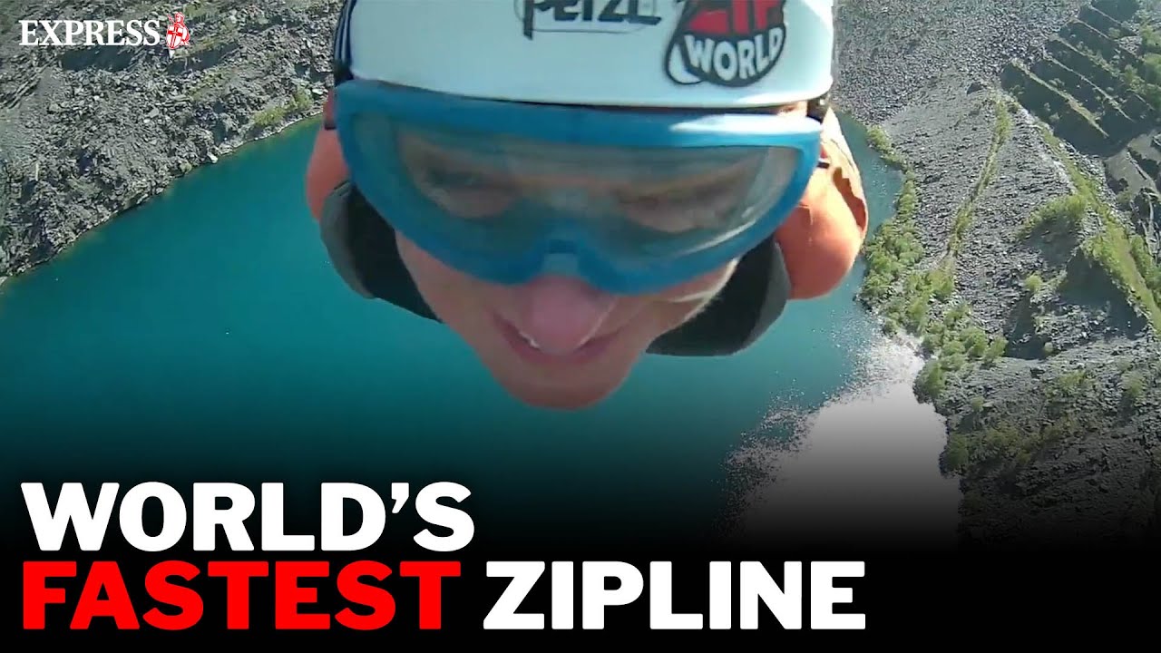 Express reporter rides the world's FASTEST zip-line - 