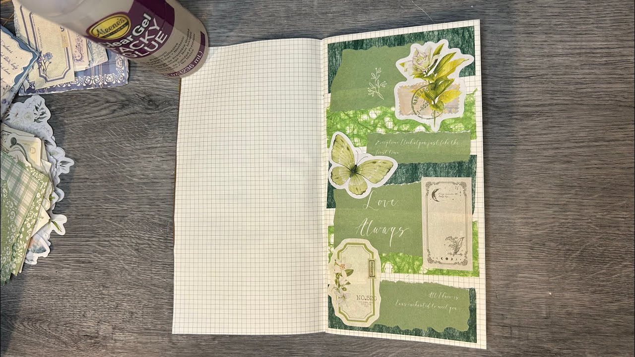 Using what I think is Mulberry paper for #misformondays in my collage book!!