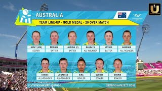 Australia Vs India Women's Final CWG 2022 | Women's Cricket | Commonwealth Games 2022 | 08 Aug 2022